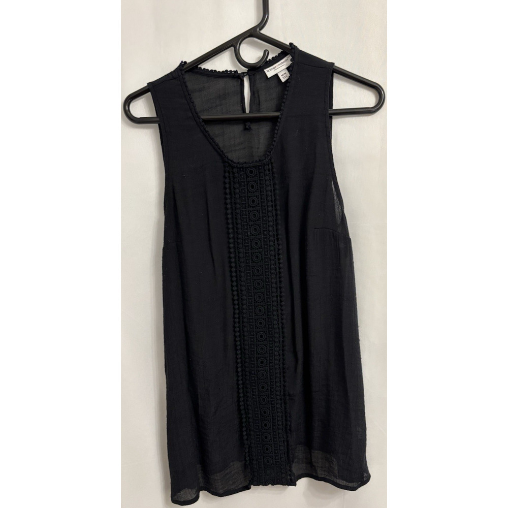 Liz Lange Maternity Women's Med Black Sheer Tank Essential Basic Dressy Timeless
